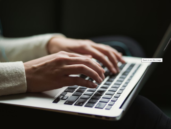 Person using laptop photo