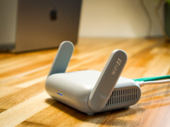 white wifi router